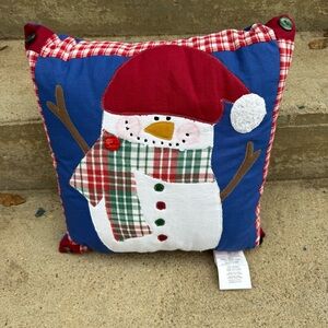 Town & Country Living Holiday Snowman Pillow Farmhouse Christmas Countrycore